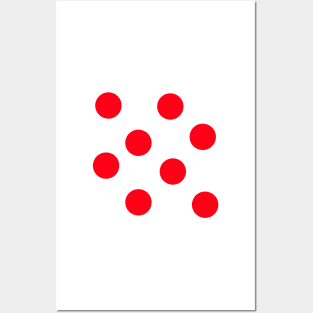 Red on White Polka Dots Posters and Art